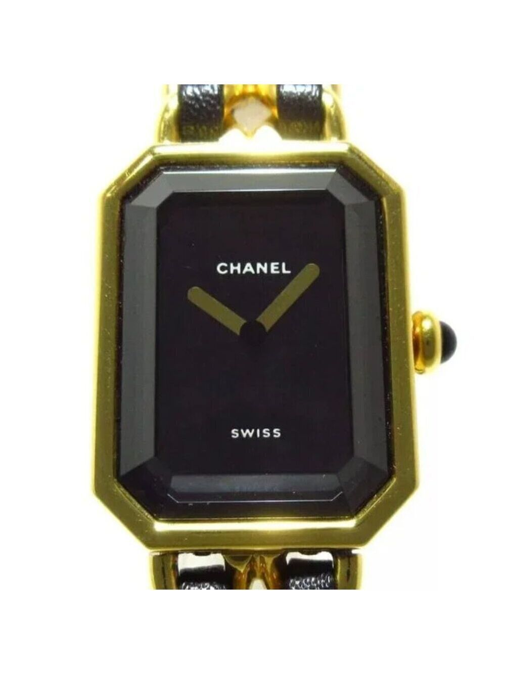 100% Authentic CHANEL Premiere Gold Black Women's Wrist Watch